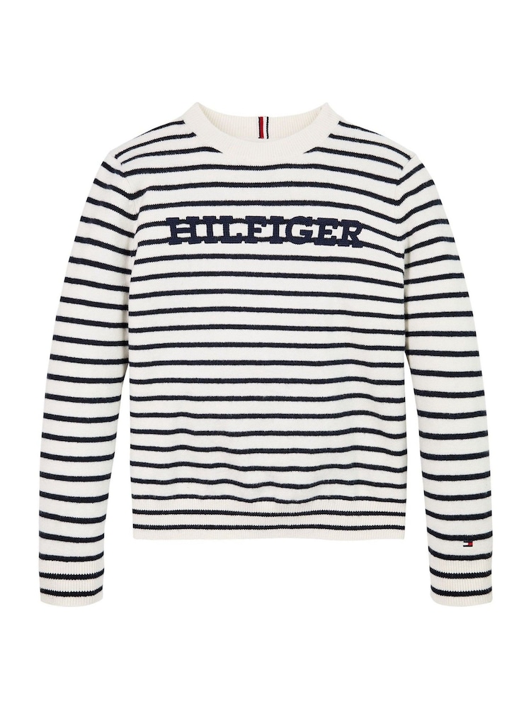 Tommy Hilfiger Blue Tommy Hilfiger Blue Regular Fit Monotype Sweater - Image 5 of 5