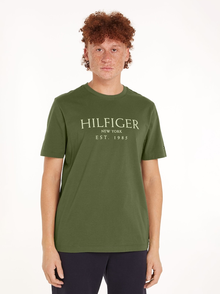 Tommy Hilfiger Green 100% Cotton T-Shirt - Image 1 of 6