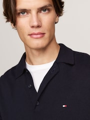 Синій - Сорочка поло з довгим рукавом з бавовни Pima і кашеміру від Tommy Hilfiger - Image 4 of 5