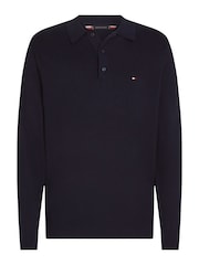 Синій - Сорочка поло з довгим рукавом з бавовни Pima і кашеміру від Tommy Hilfiger - Image 5 of 5