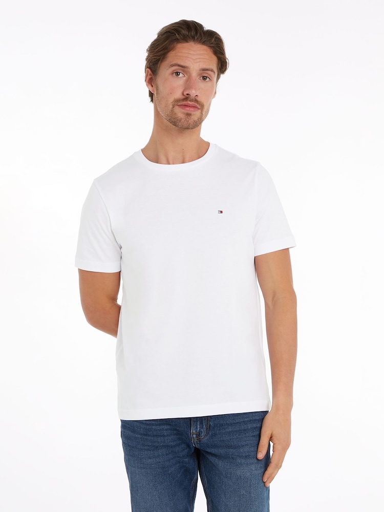 Белый - Футболка Tommy Hilfiger Regular Fit Essential Solid 100% хлопка - Image 1 of 6