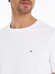 Белый - Футболка Tommy Hilfiger Regular Fit Essential Solid 100% хлопка - Image 3 of 6