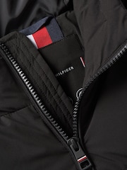 Tommy Hilfiger Black Down Hooded Puffer Jacket - Image 3 of 3