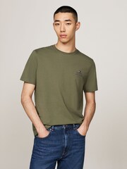 Tommy Hilfiger Green 100% Cotton Hilfiger Stack T-Shirt - Image 1 of 5