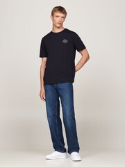 Tommy Hilfiger Blue 100% Cotton Hilfiger Stack T-Shirt - Image 2 of 5