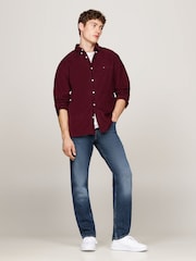 Tommy Hilfiger Red Regular Fit Solid Corduroy 100% Cotton Shirt - Image 4 of 5