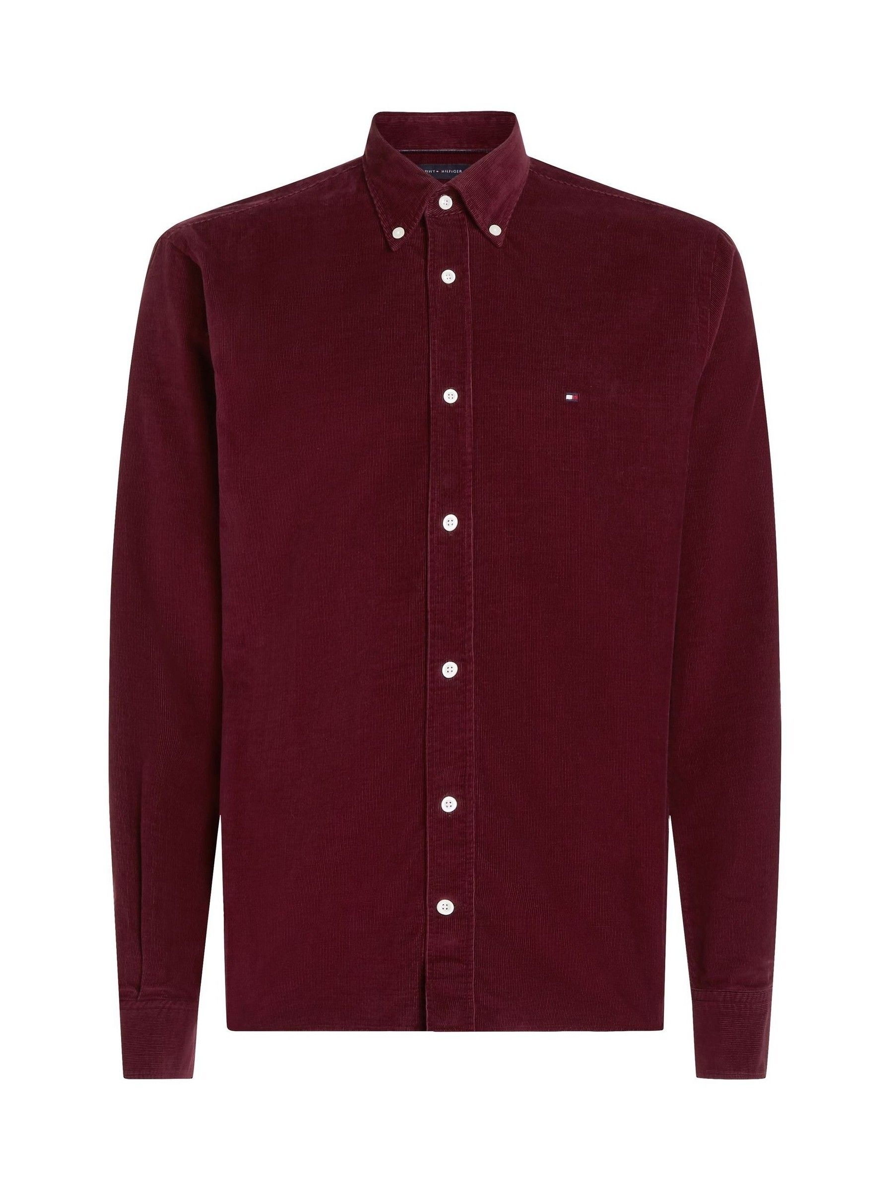 Buy Tommy Hilfiger Red Regular Fit Solid Corduroy 100 Cotton Shirt from Next Canada