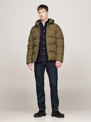 Tommy Hilfiger Green Down Hooded Puffer Jacket - Image 2 of 5