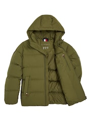 Tommy Hilfiger Green Down Hooded Puffer Jacket - Image 3 of 5