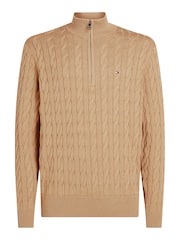 Tommy Hilfiger Natural Classic Quarter Zip Sweater - Image 5 of 6
