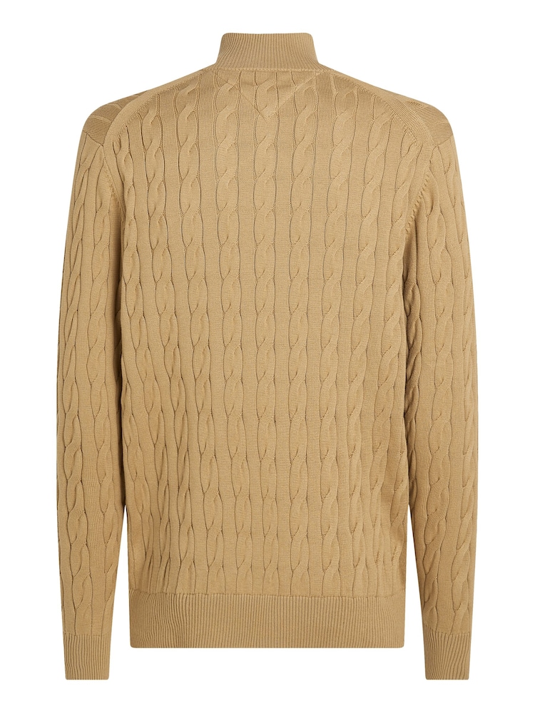 Tommy Hilfiger Natural Classic Quarter Zip Sweater - Image 6 of 6