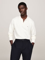 Білий - Сорочка поло з довгим рукавом з бавовни Pima і кашеміру від Tommy Hilfiger - Image 1 of 5