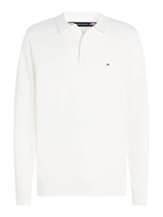 Білий - Сорочка поло з довгим рукавом з бавовни Pima і кашеміру від Tommy Hilfiger - Image 5 of 5