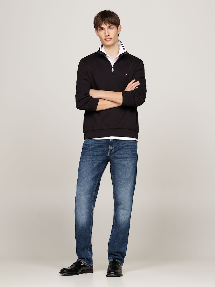 Tommy Hilfiger Black Essential Intechno Quarter Zip Sweatshirt - Image 2 of 5
