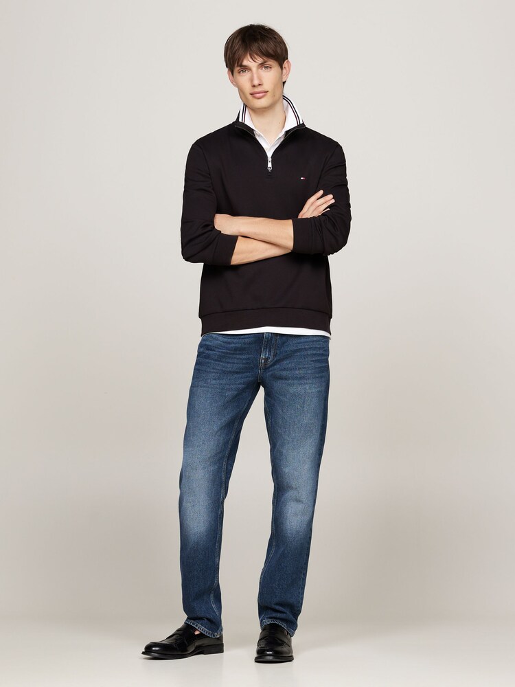 Tommy Hilfiger Black Essential Intechno Quarter Zip Sweatshirt - Image 2 of 5 Tommy Hilfiger Black Essential Intechno Quarter Zip Sweatshirt - Image 2 of 5