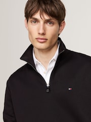 Tommy Hilfiger Black Essential Intechno Quarter Zip Sweatshirt - Image 3 of 5