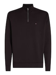 Tommy Hilfiger Black Essential Intechno Quarter Zip Sweatshirt - Image 5 of 5