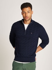 Tommy Hilfiger Blue Classic Quarter Zip Sweater - Image 1 of 7