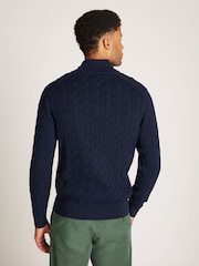 Tommy Hilfiger Blue Classic Quarter Zip Sweater - Image 4 of 7