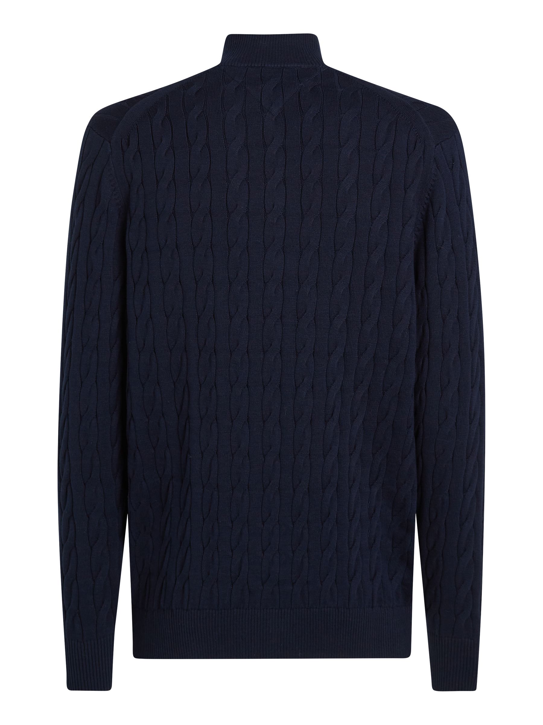 高価値セリー Tommy Buy Hilfiger from Sweater Zip Quarter Classic Blue トップス