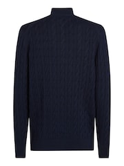 Tommy Hilfiger Blue Classic Quarter Zip Sweater - Image 6 of 7