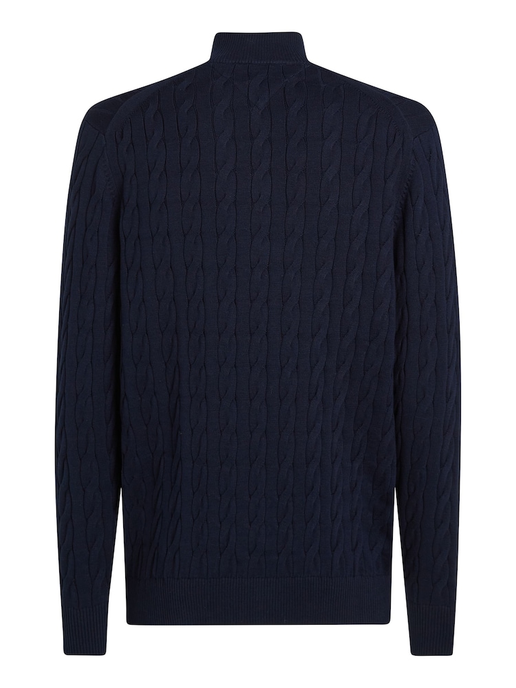 Tommy Hilfiger Blue Classic Quarter Zip Sweater - Image 6 of 7