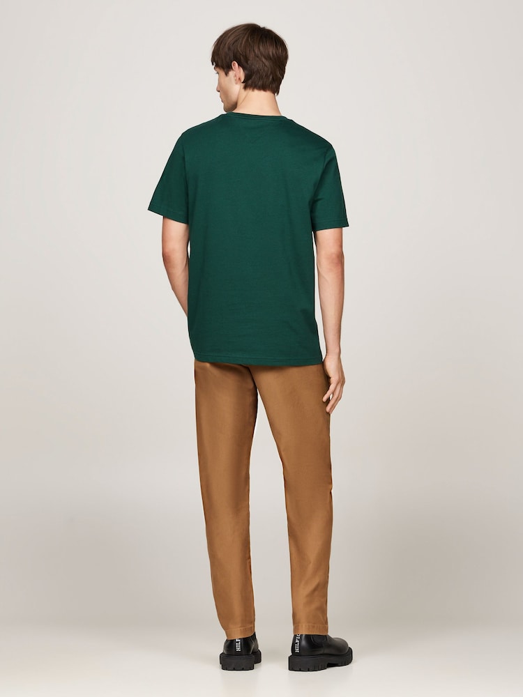 Зеленый - Футболка Tommy Hilfiger Regular Fit Essential Solid 100% хлопка - Image 2 of 5