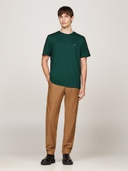 Зеленый - Футболка Tommy Hilfiger Regular Fit Essential Solid 100% хлопка - Image 4 of 5
