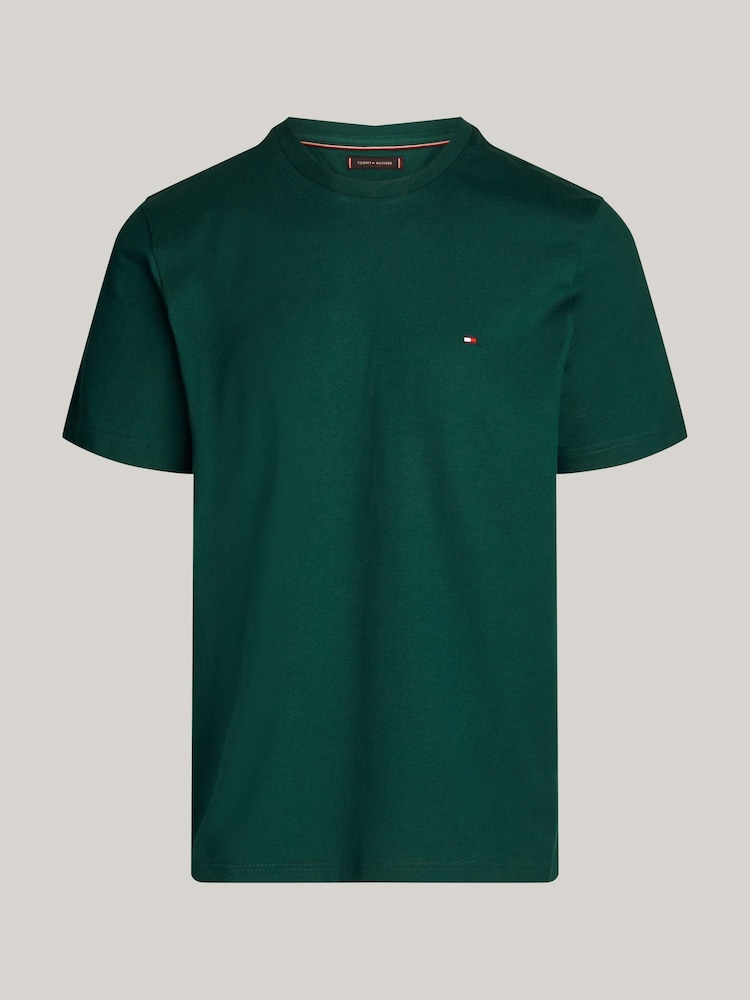 Зеленый - Футболка Tommy Hilfiger Regular Fit Essential Solid 100% хлопка - Image 5 of 5