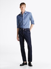 Tommy Hilfiger Blue 100% Cotton Chambray Solid Shirt - Image 4 of 5
