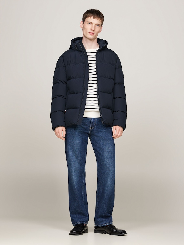 Tommy Hilfiger Blue Down Hooded Puffer Jacket - Image 1 of 5