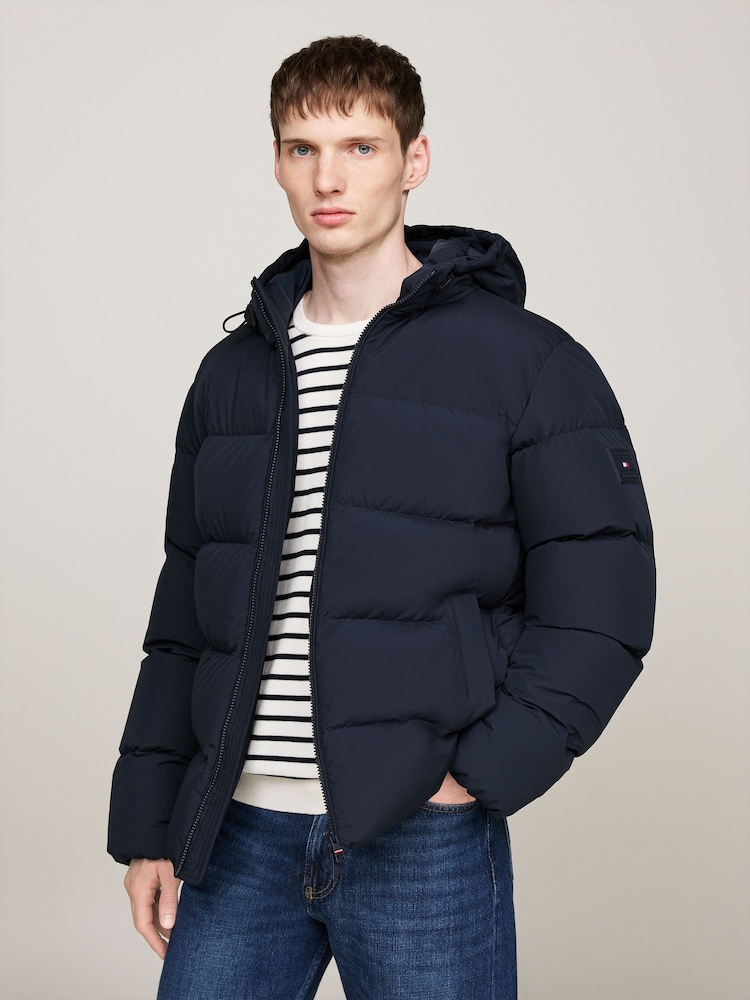 Tommy Hilfiger Blue Down Hooded Puffer Jacket - Image 3 of 5
