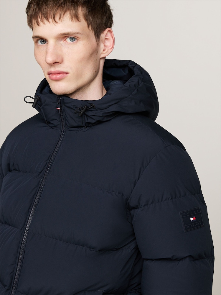 Tommy Hilfiger Blue Down Hooded Puffer Jacket - Image 4 of 5