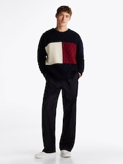 Tommy Hilfiger Blue Cable Flag Sweater - Image 2 of 7