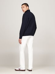 Tommy Hilfiger Blue Essential Fleece Quarter Zip Sweatshirt - Image 2 of 6
