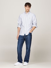 Tommy Hilfiger Blue Regular Fit Multi Stripe Oxford Shirt - Image 3 of 5
