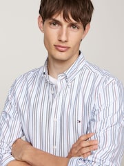 Tommy Hilfiger Blue Regular Fit Multi Stripe Oxford Shirt - Image 4 of 5