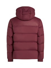 Tommy Hilfiger Red Mix Down Hooded Puffer Jacket - Image 2 of 3