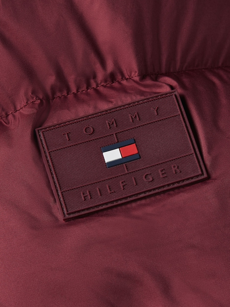Tommy Hilfiger Red Mix Down Hooded Puffer Jacket - Image 3 of 3