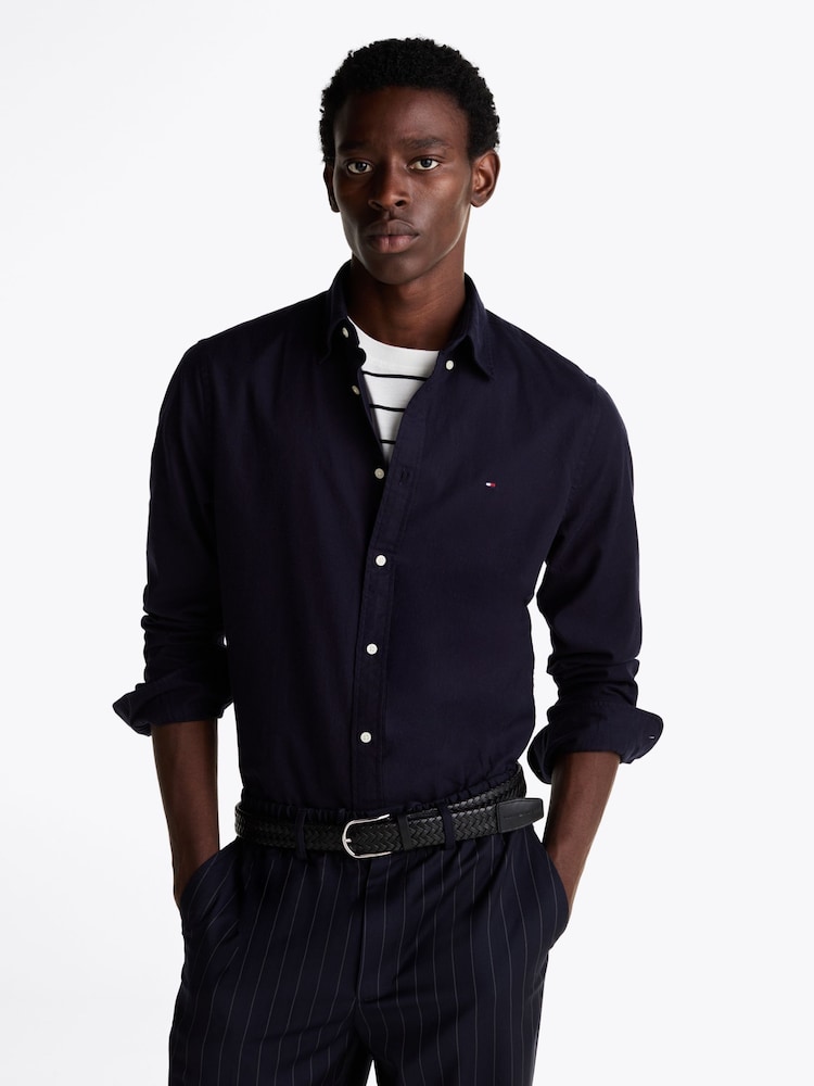 Синий - Tommy Hilfiger Regular Fit Flex Brushed Solid Shirt - Изображение 1 из 7 Синий - Tommy Hilfiger Regular Fit Flex Brushed Solid Shirt - Изображение 1 из 7