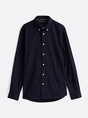 Tommy Hilfiger Blue Regular Fit Flex Brushed Solid Shirt - Image 5 of 7