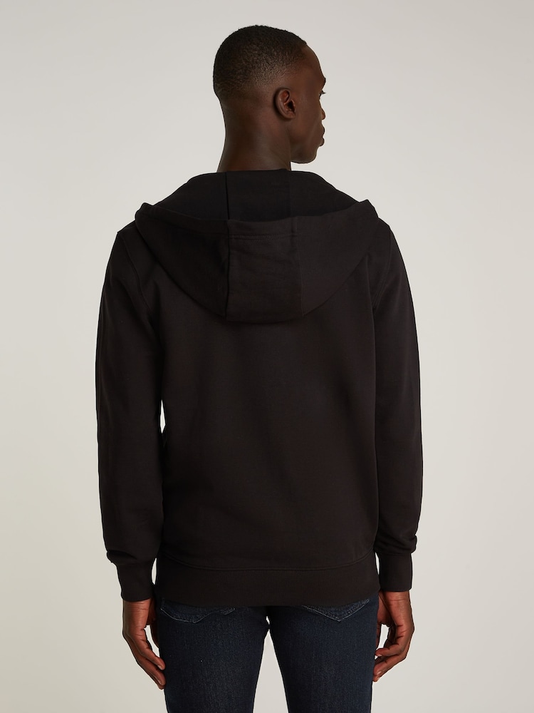 Tommy Hilfiger Black 100% Cotton Essential Terry Zip Sweatshirt - Image 2 of 6 Tommy Hilfiger Black 100% Cotton Essential Terry Zip Sweatshirt - Image 2 of 6
