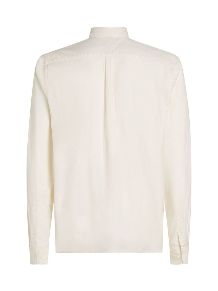 Tommy Hilfiger Cream Regular Fit Flex Brushed Solid Shirt - Image 2 of 3