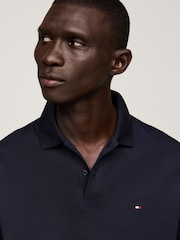 Tommy Hilfiger Blue Regular Fit Long-Sleeved Liquid 100% Cotton Polo Shirt - Image 3 of 5