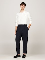 Creme - Tommy Hilfiger Langarm-Polohemd aus 100 % fließender Baumwolle in normaler Passform - Bild 3 von 5
