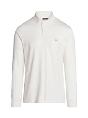 Creme - Tommy Hilfiger Langarm-Polohemd aus 100 % fließender Baumwolle in normaler Passform - Bild 5 von 5