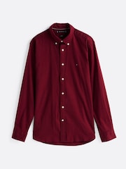 Tommy Hilfiger Red Regular Fit Flex Brushed Solid Shirt - Image 5 of 7
