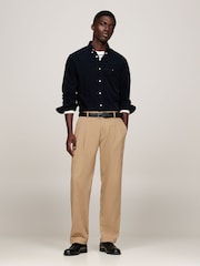 Tommy Hilfiger Blue Regular Fit Solid Corduroy 100% Cotton Shirt - Image 2 of 5
