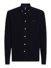 Tommy Hilfiger Blue Regular Fit Solid Corduroy 100% Cotton Shirt - Image 5 of 5