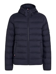 Tommy Hilfiger Blue Mid Weight Hooded Jacket - Image 5 of 5